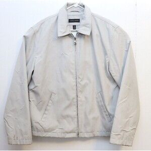 Vtg Structure Jacket Mens Large Lightweight Full-Zip Collared Beige Old‎ Money